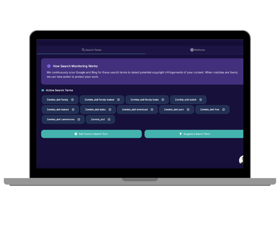 Search Terms Settings - Rulta Dashboard