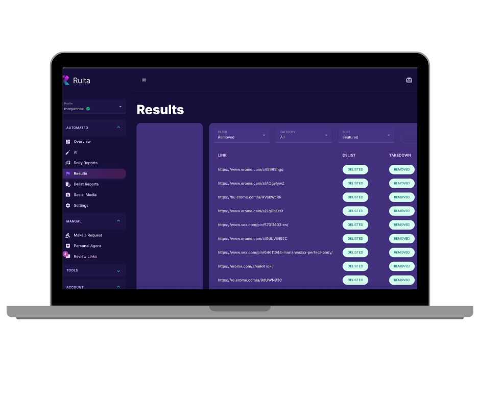 Results Tab - Rulta Dashboard